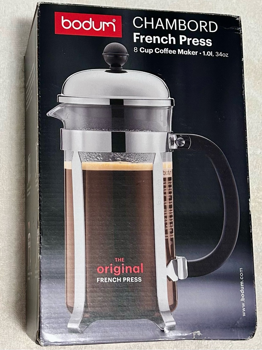 Bodum Chambord French Press in Black and Silver Stainless Steel